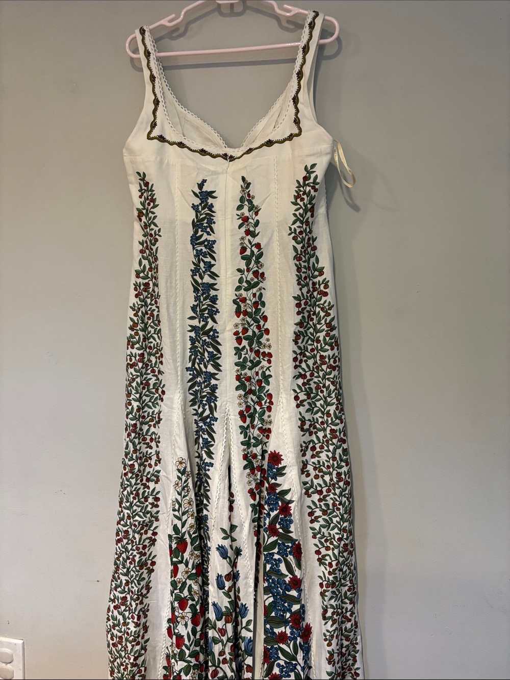 FARM Rio White Maxi Dress with Red and Blue Floral Embroidery - Picture 6 of 11